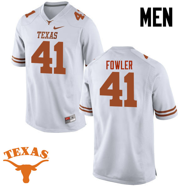 Men #41 Erick Fowler Texas Longhorns College Football Jerseys-White